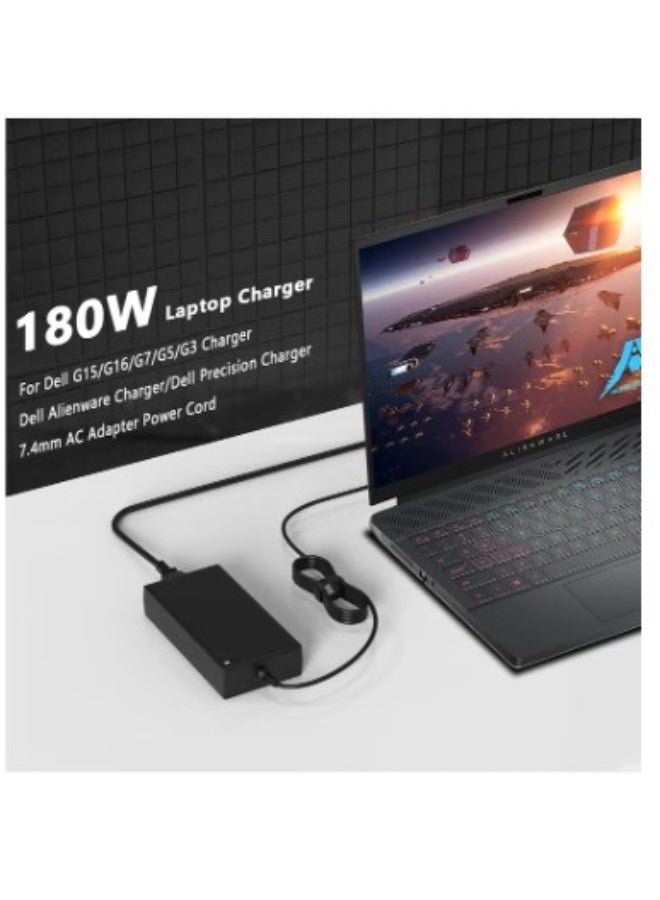 Terabyte 180W Laptop Charger fit for Dell G7 15 17 7588 7590 7790 G5 15 5515 5587 5590 G3 15 3579 17 3779 Precision 7670 7770 7510 7520 7530 7540 7550 19.5V 9.23A 7.4mm AC Adapter Power Cord - Image 3